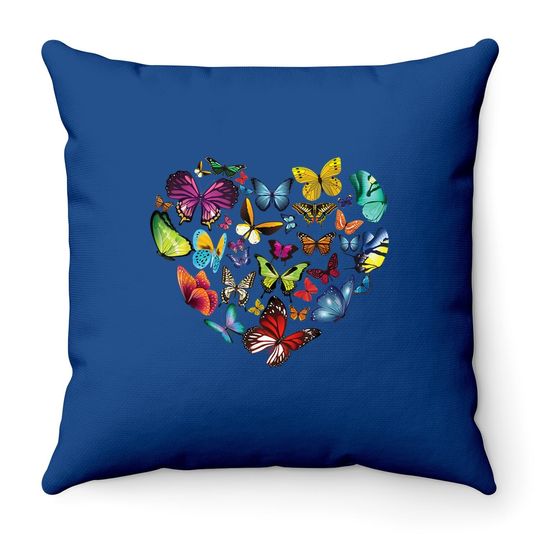 Butterfly Heart Butterflies Lover Lepidopterist Throw Pillow