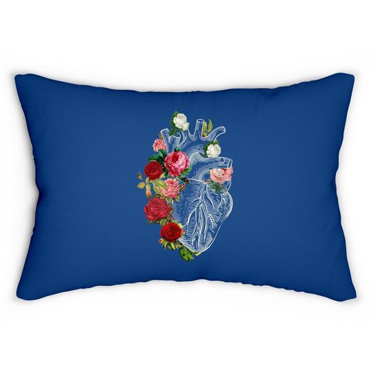 Anatomical Heart And Flowers Show Your Love Lumbar Pillow