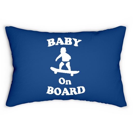 Baby On Board Skateboard Surf Solar Opposites Funny Meme Gag Lumbar Pillow
