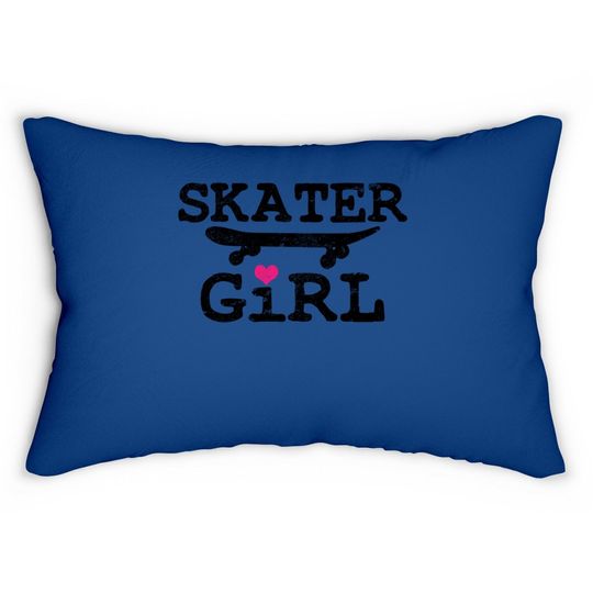 Skater Girl Skateboard Skateboarding Lumbar Pillow