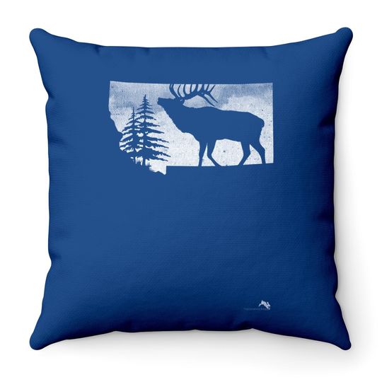 Montana Elk Hunter Throw Pillow