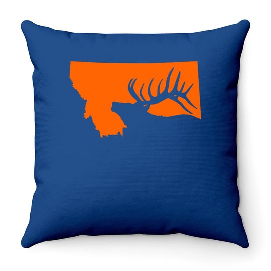 Montana Elk Hunting Throw Pillow