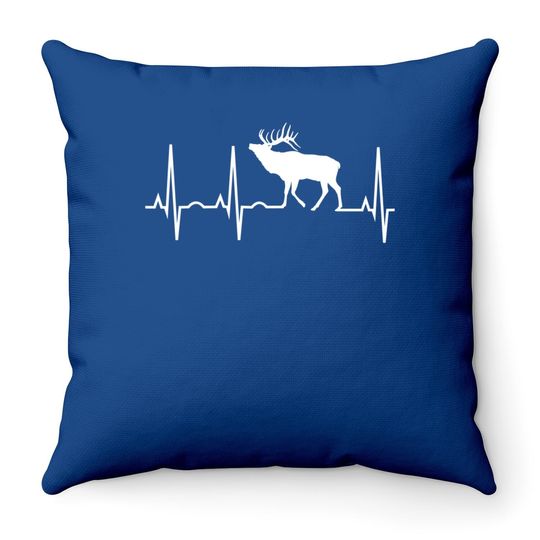 Elk Heartbeat Throw Pillow - Best Elk Lover Throw Pillow