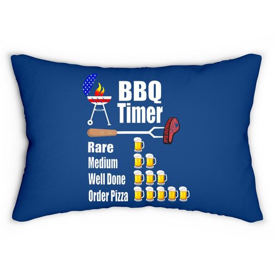 Funny Bbq Timer - Barbecue Grill Grilling Gift Lumbar Pillow