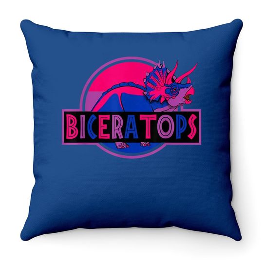 Biceratops Bisexual Ceratops Dinosaur Lgbt Throw Pillow