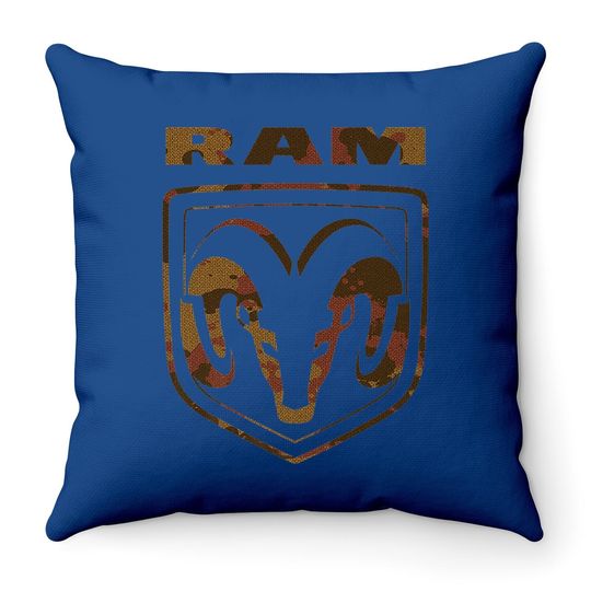 Ram Trucks Brown Camo Logo Throw Pillow