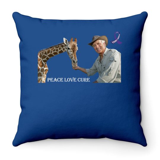 Jack Hanna With Cute Giraffe Throw Pillow