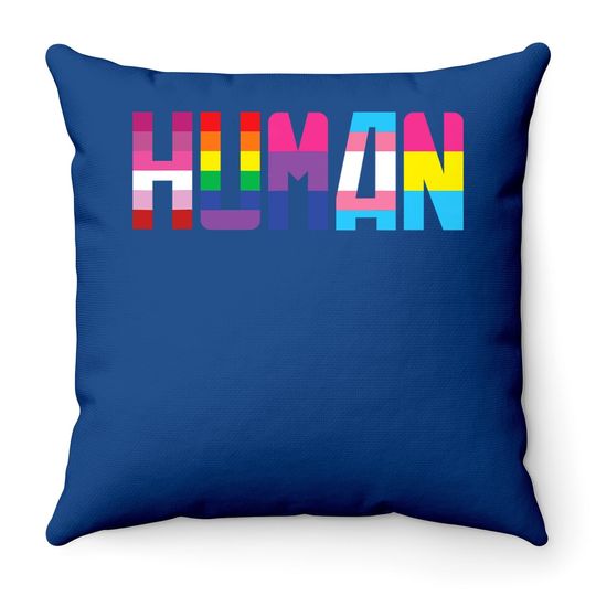 Human Lgbt Flag Gay Pride Month Rainbow Throw Pillow