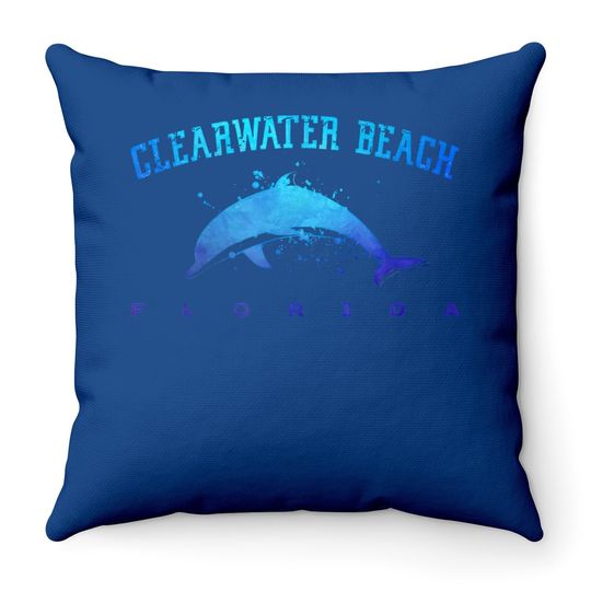 Clearwater Beach Florida Dolphin Lover Scuba Diving Vacation Throw Pillow