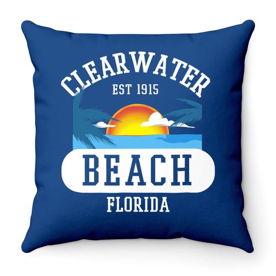 Clearwater Beach Florida Beach Throw Pillow