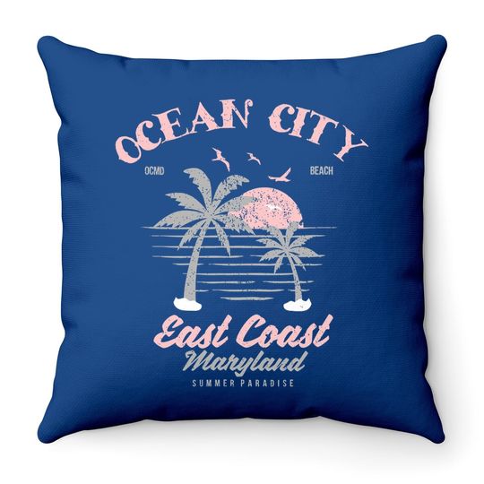 Ocean City Summer Paradise Throw Pillow
