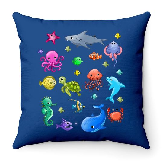 Animals Ocean Creatures Clownfish Throw Pillow