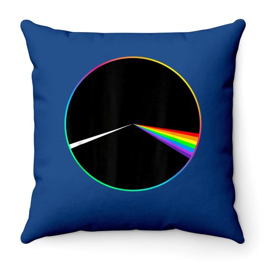 70's Music Retro Lyrics - Pink Dark Side Moon Floyd Prism Throw Pillow