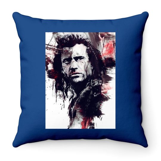 William Wallace Braveheart Movie Artwork Throw Pillow