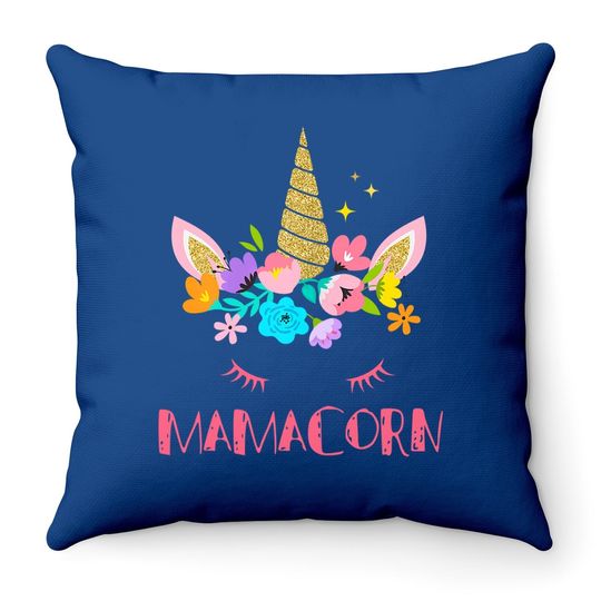Funny Mamacorn Unicorn Throw Pillow