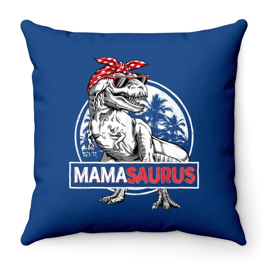 Mamasaurus T Rex Dinosaur Funny Mama Saurus  throw Pillow