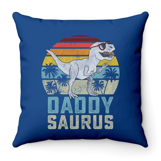 Daddysaurus T Rex Dinosaur Daddy Saurus Throw Pillow