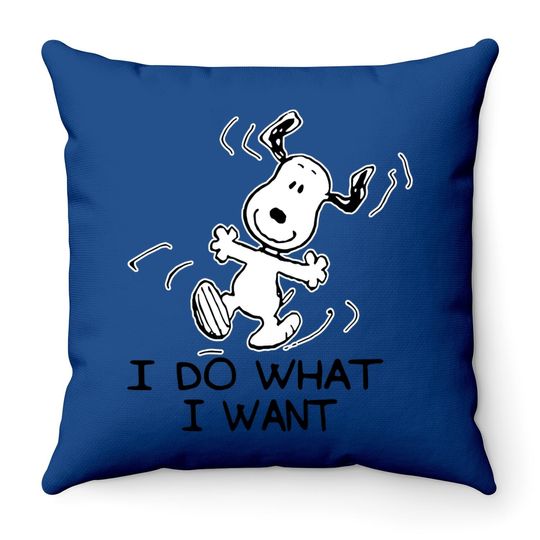 I Do What I Want Snoopy Throw Pillow