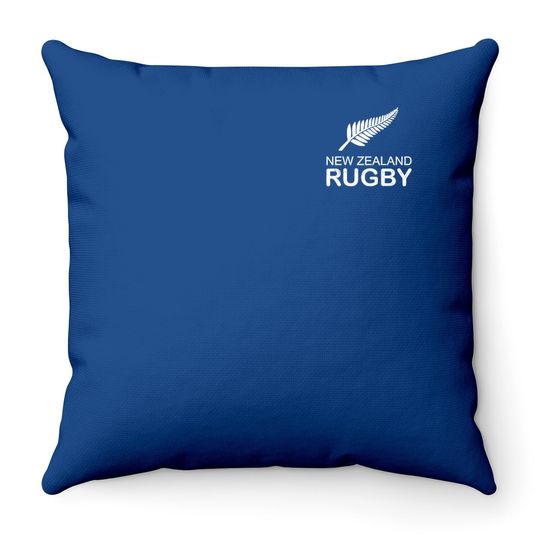 New Zealand Fern Rugby Fan  throw Pillow