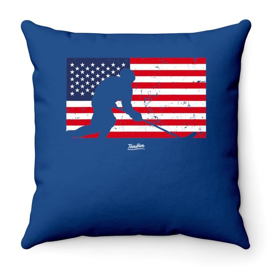 American Hockey Throw Pillow