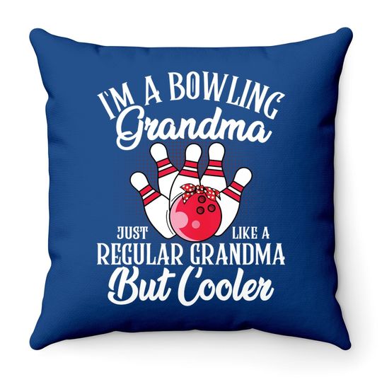Bowling Grandma Novelty Throw Pillow For Bowling Family Throw Pillow