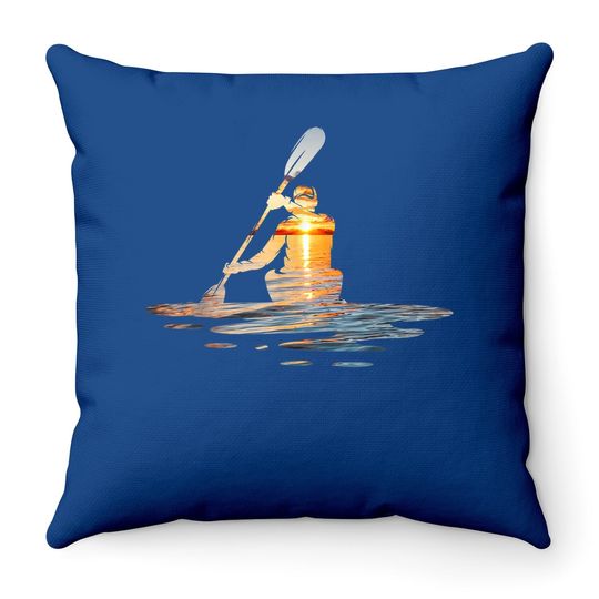 Kayaking Silhouette Kayak Kayaker Throw Pillow