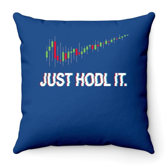 Juste Hodl. Chandelier Moon Chart Crypto Currency Throw Pillow