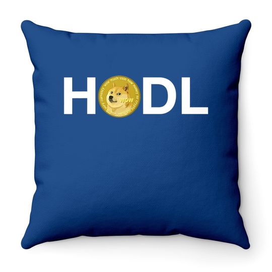 Dogecoin Doge Hodlto The Moon Crypto Meme Cryptocurrency Throw Pillow