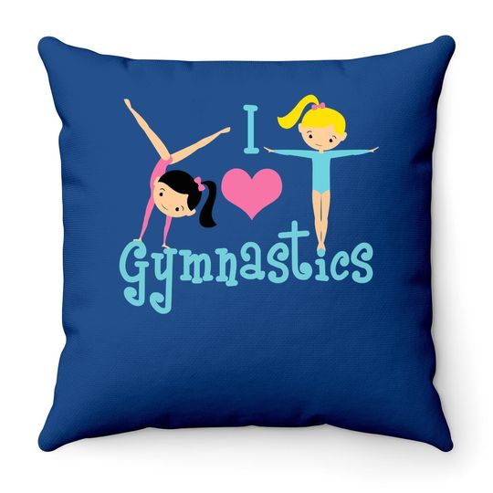 I Love Gymnastics Throw Pillow