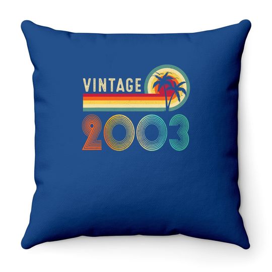 Vintage 2003 18th Birthday Throw Pillow
