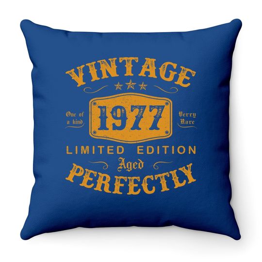 44 Year Old Birthday Gifts Vintage 1977 44th Birthday Throw Pillow