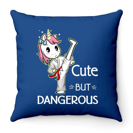Cute But Dangerous Karate Taekwondo Tt Throw Pillow