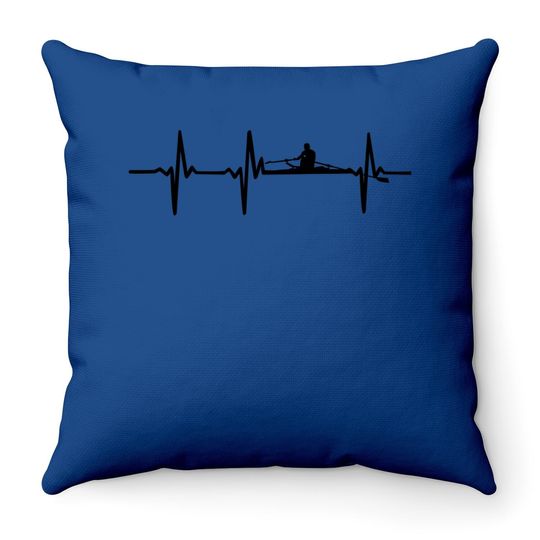 Rowing Heartbeat Throw Pillow For Crew Rowers
