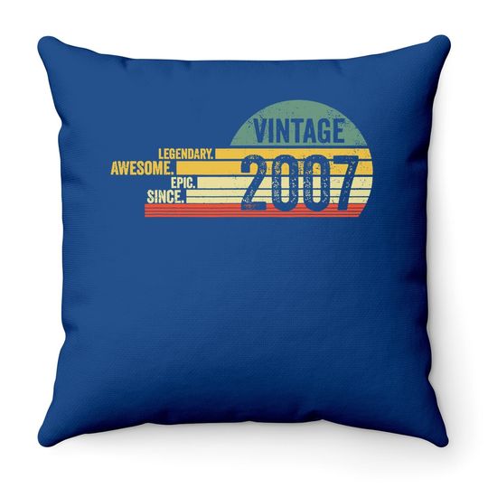 14 Year Old Legendary Vintage Awesome Birthday 2007 Throw Pillow