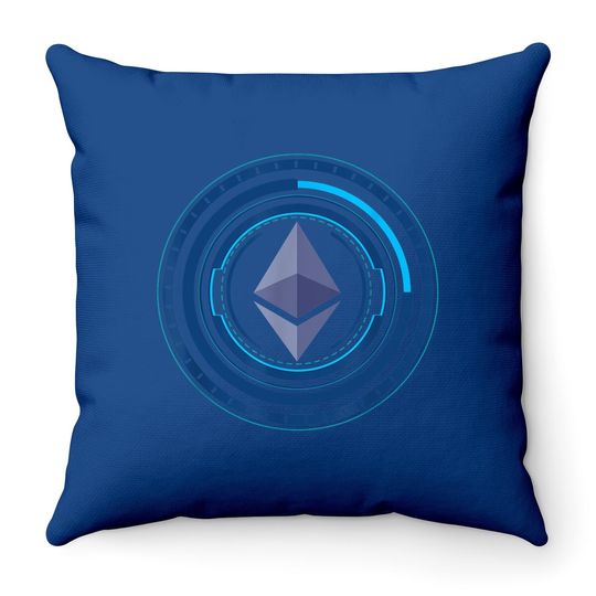 Ethereum Eth Crypto Trader Space To Moon Rocket Freedom Gift Throw Pillow