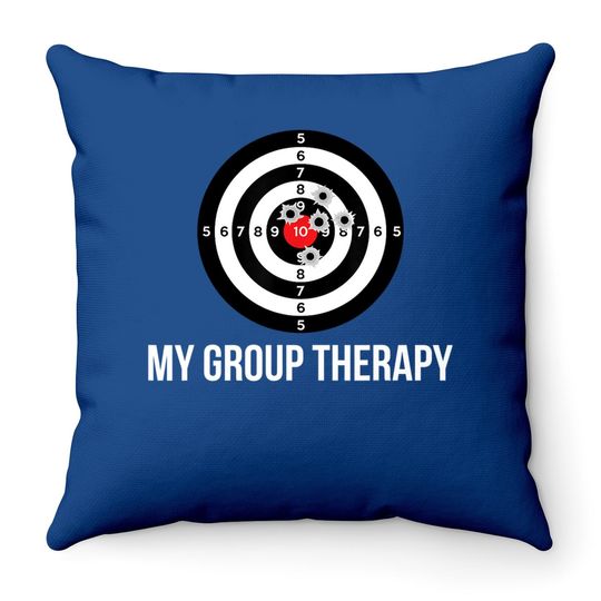Gun Group Therapy Shooting Range Throw Pillow
