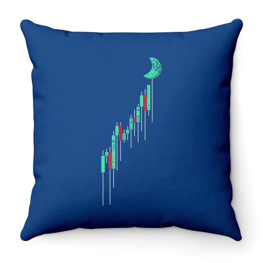Crypto Trading Hodl Vintage Stock Chart To The Moon Throw Pillow