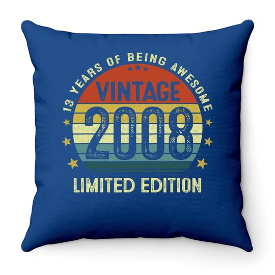 Vintage 2008 Limited Edition 13th Birthday Throw Pillow