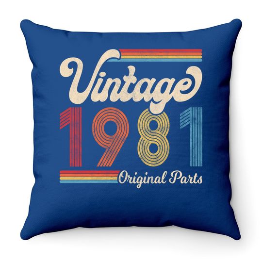 1981. Vintage 1981 Birthday Gift Women. Born Made 1981 Throw Pillow
