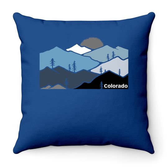 Colorado Mountain Outdoor Retro Landscape Throw Pillow