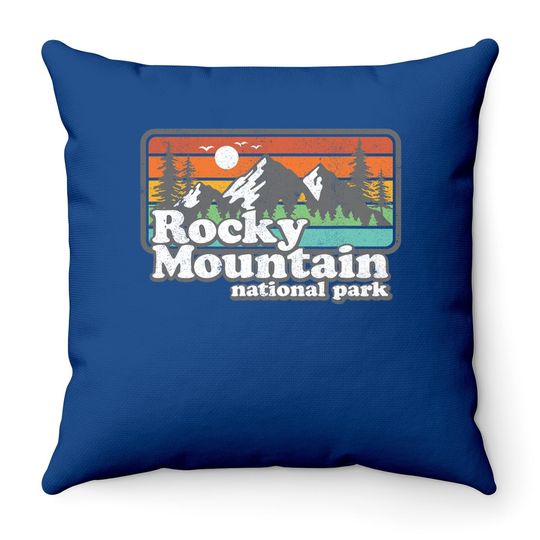 Rocky Mountain National Park Colorado Hiking Camping Gift Throw Pillow
