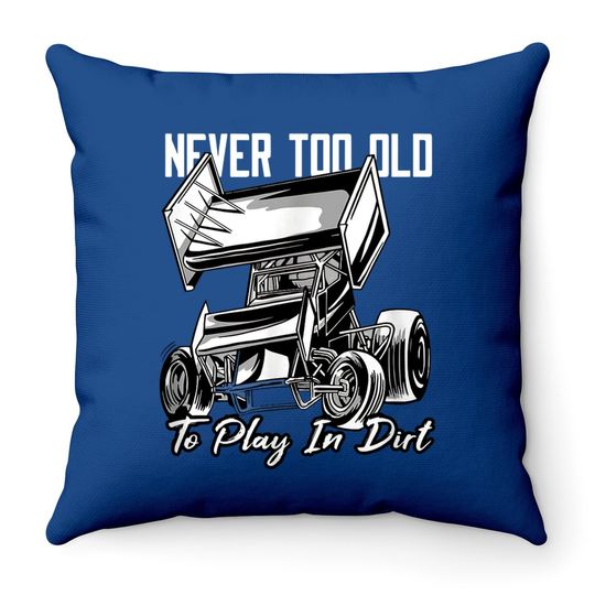 Sprint Car / Dirt Track Racing: Play In Dirt Throw Pillow