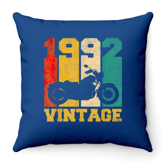 29 Years Old Gifts Vintage 1992 Motorcycle 29th Birthday Throw Pillow