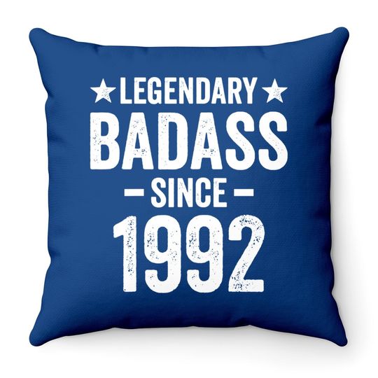 Badass 29 Year Old Born In 1992 Birthday Throw Pillow
