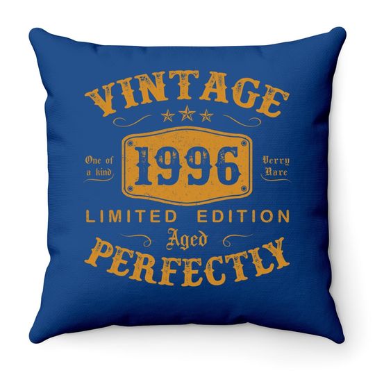 25 Year Old Birthday Gifts Vintage 1996 25th Birthday Throw Pillow