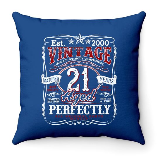 Vintage 21st Birthday 2000 Limited Edition Born In 2000 Throw Pillow