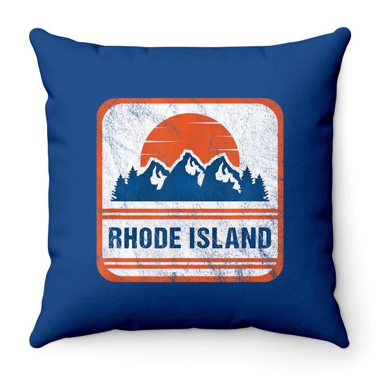 Retro Vintage Rhode Island Gift Throw Pillow