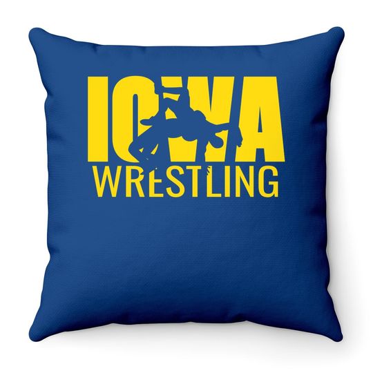 Iowa Wrestling Freestyle Wrestler The Hawkeye State Throw Pillow