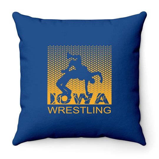 Graphic Iowa Wrestling Freestyle Wrestler The Hawkeye State Throw Pillow