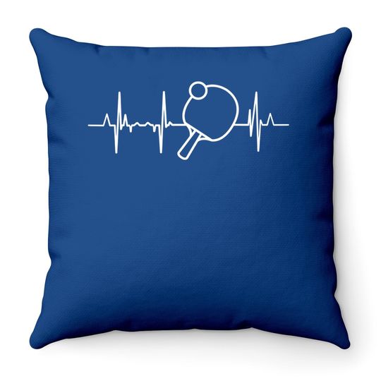 Table Tennis Heartbeat Ping Pong Throw Pillow